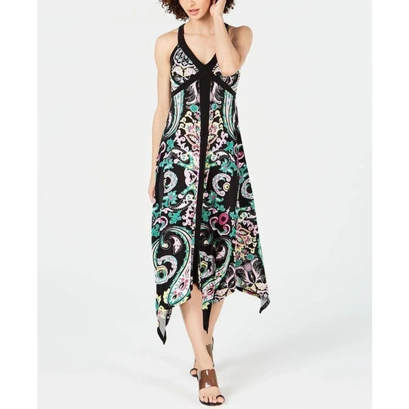 INC International Concepts Women Buddha Paisley Boho Midi Dress XS NWT - Picture 1 of 4